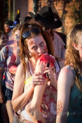 Fremont zombie eating a human leg